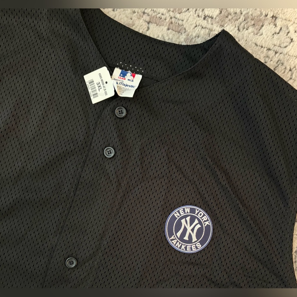 Majestic Authentic NY New York Yankees Black Sleeveless Jersey Men’s Sz: 3XL - Picture 2 of 4